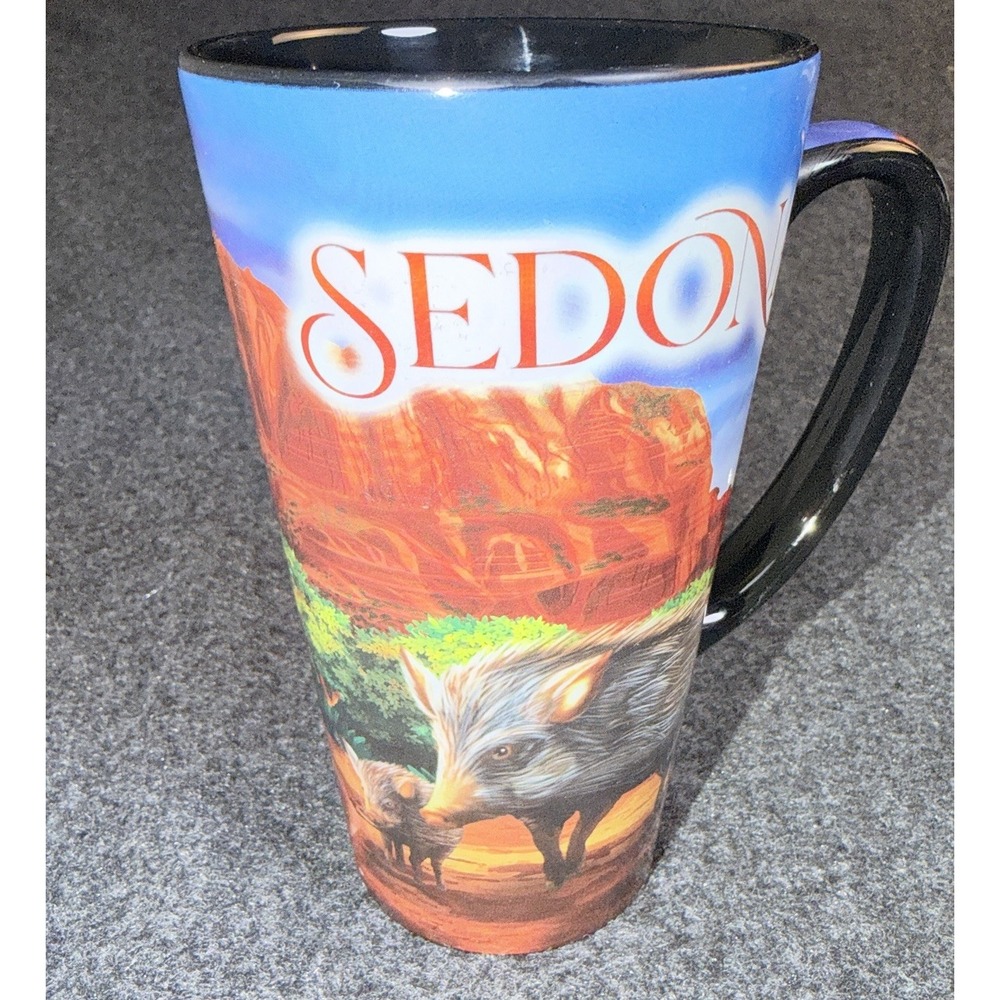 Sedona Arizona Javelina Mug Tall Coffee Cup Red Rock Cactus Desert Souvenir